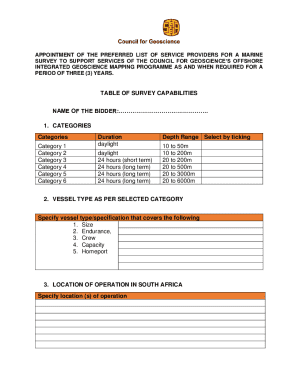 Appointment of Service Providers for Marine Survey
