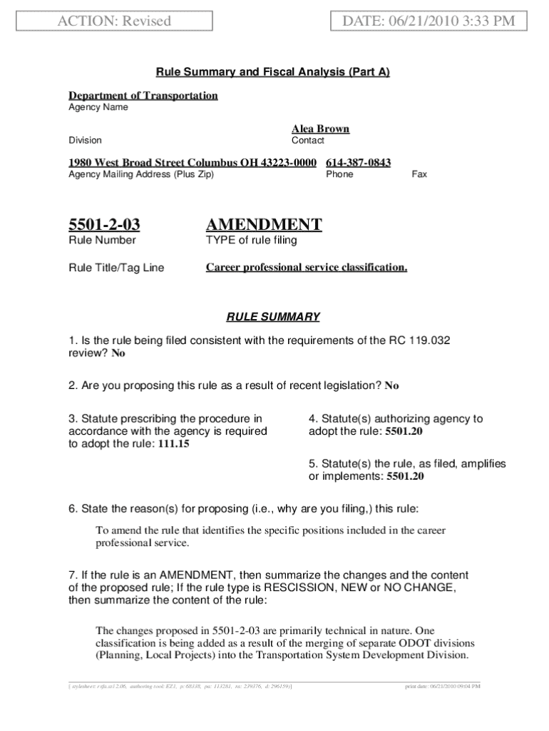 Fillable Online Revised Career Professional Service Classification Fax ...