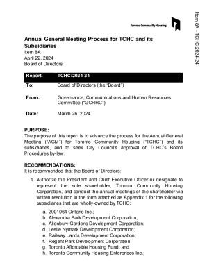 Annual General Meeting Process for Tchc and Its Subsidiaries