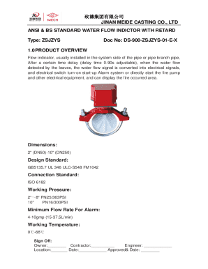 ansi &amp; bs standard water flow indictor with retard, fig# zsjzys