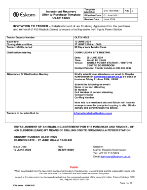 Investment Recovery Offer to Purchase Template OLT2114929 ...