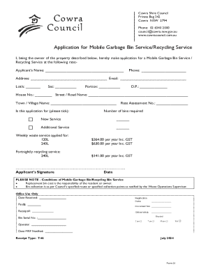 Application for Mobile Garbage Bin Service/recycling Service