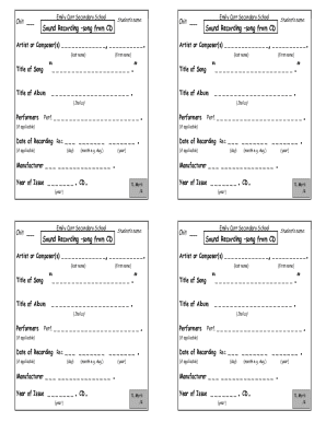 Sound Recording Chit