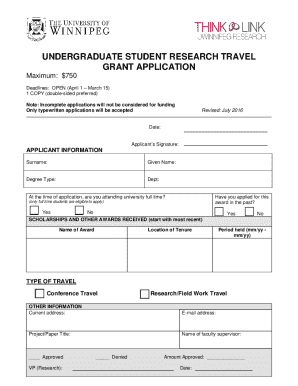 USRTG Application Form