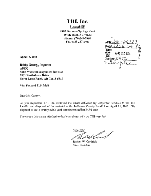 Thi Landfill Disposal Documentation