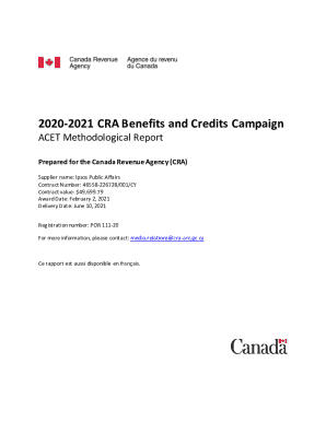 2020-2021 Cra Benefits and Credits Campaign - Acet Methodological Report