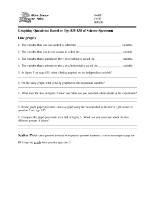 Global Science Graphing Questions