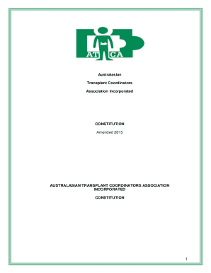 Australasian Transplant Coordinators Association Constitution