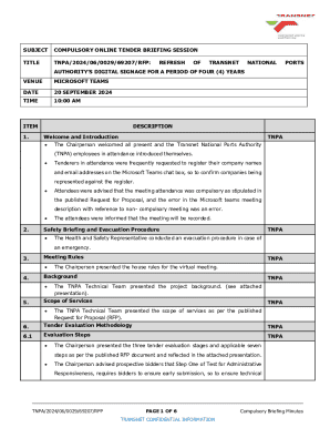 Compulsory Online Tender Briefing Session