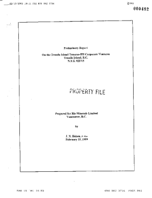 Preliminary Report on Texada Island Tenures