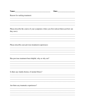 Treatment Seeking Form