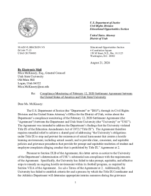 Compliance Monitoring Letter