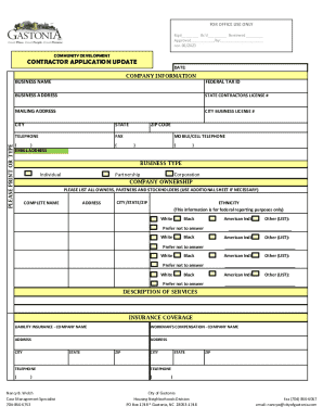 Contractor Application Update