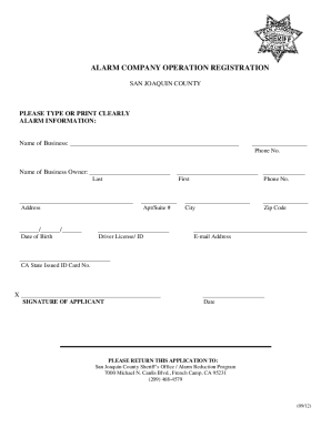 Alarm Company Operation Registration
