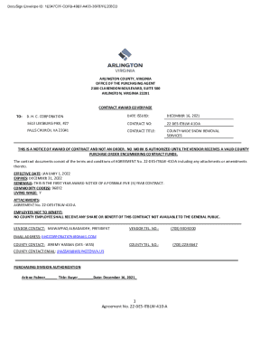 Contract Award Coverpage