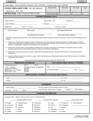 Student Enrollment Form