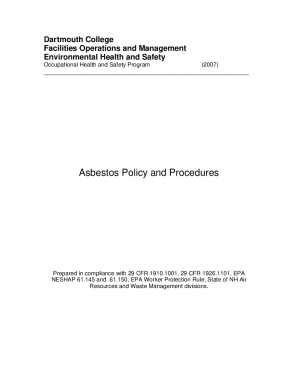 Asbestos Policy and Procedures