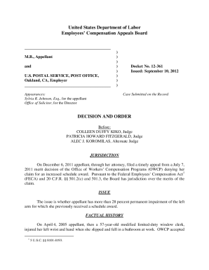 Employees Compensation Appeals Board Decision