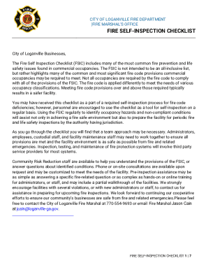 Free Fire Marshal Inspection ChecklistsPDF