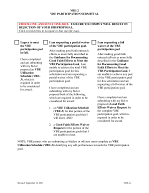 Veteran Business Enterprise Participation Packet