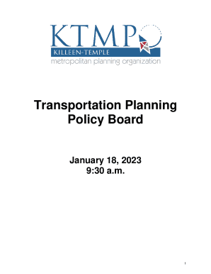 Transportation Planning Policy Board Meeting Agenda