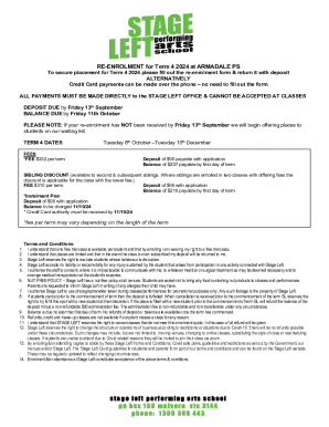 Re-enrolment Form Term 4 2024