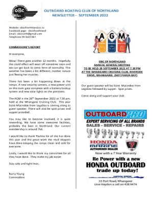 Outboard Boating Club of Northland Newsletter - September 2022