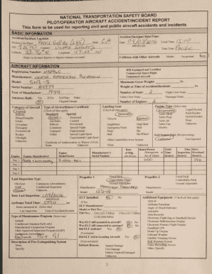This form to be used for reporting civil and public a1rcraft accidents and incidents
