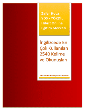 ngilizcede En ok Kullanlan 2540 Kelime ve Okunular. YDS Online Dershane
