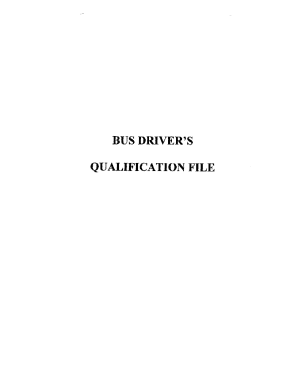 Bus Driver's Qualification File