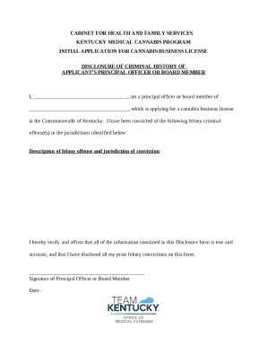 Initial Application for Cannabis Business License