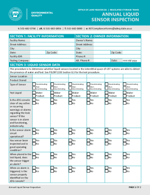 Annual Liquid Sensor Inspection