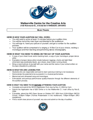 Wcca Audition Guidelines