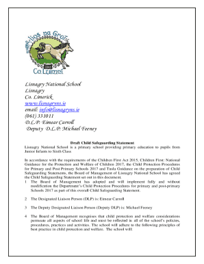 Lisnagry National School 1Page Child Protection Policy