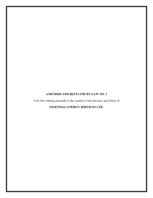 Amended and Restated by-law No. 1