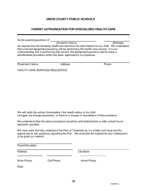 Union county public schools parent authorization for ...