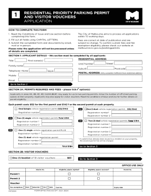 Residential Priority Parking Permit and Visitor Vouchers Application