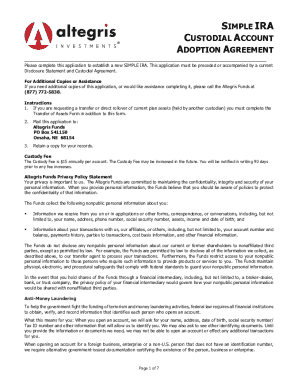 Roth IRA Custodial Agreement/Disclosure Statement