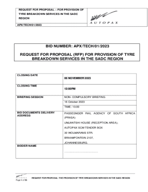 Rfp for Tyre Breakdown Services