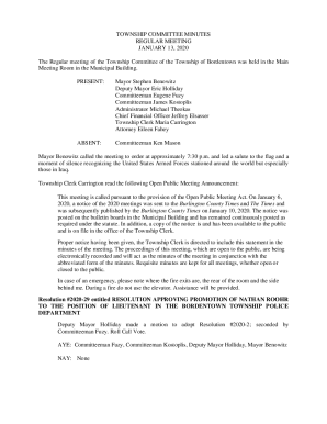 Township Committee Minutes