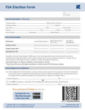 Fsa With Flex Card Enrollment Kit
