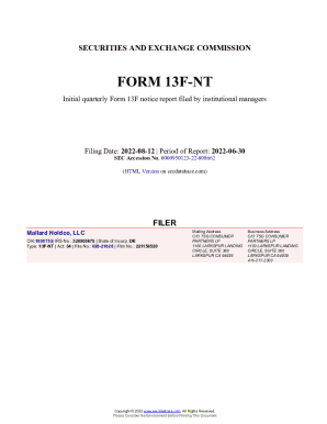 Mallard Holdco, LLC Form 13F-NT Filed 2022-08-12. Accession Number