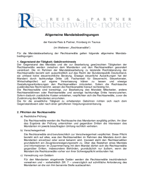 Allgemeine Mandatsbedingungen - Kanzlei Wagner
