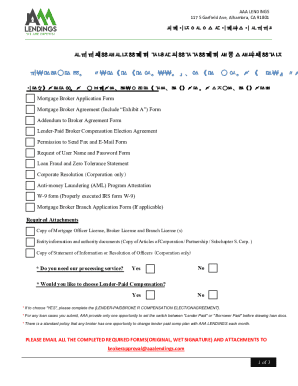 Mortgage Broker Application and Agreement