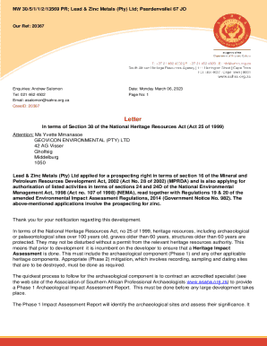 ELM Permit letter - SAHRIS