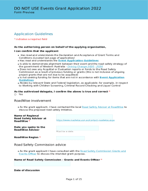 Events Grant Application 2022