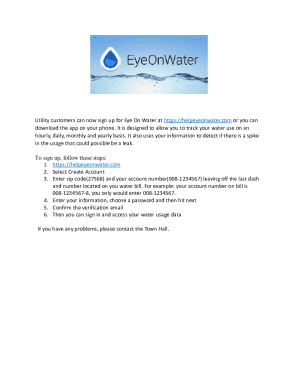 Eye on Water Sign up