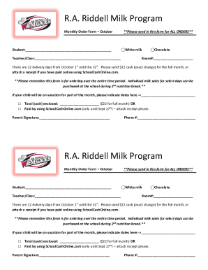 RA Riddell Milk Program