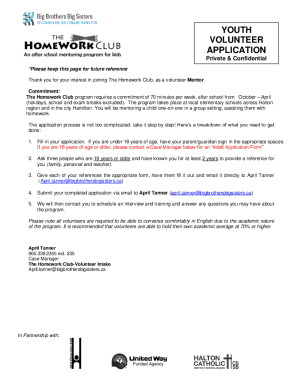 Youth Volunteer Application