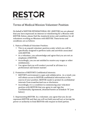 ! ! Terms!of!Non!Medical!Mission!Volunteer!Position! !